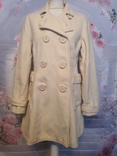 See By Chloé Wool Peacoat Beige Cream Double Breasted Coat Size 14 Designer