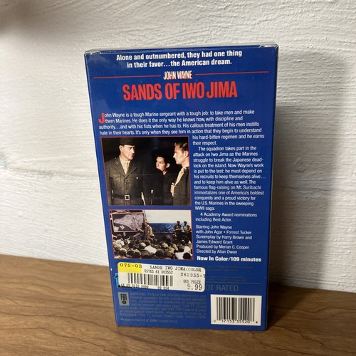 Sands of Iwo Jima (VHS, 1994, Colorized) Sealed - Picture 2 of 6