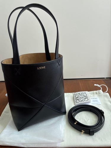 [Good Condition] LOEWE Puzzle Fold Tote Mini Black
