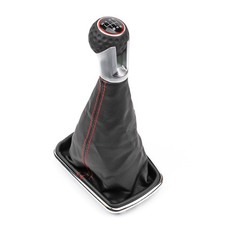 Pomello Leva del Cambio per VW Golf IV 4 Bora 6 Marce Nero Pelle con Cuffia