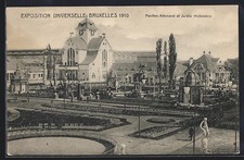 Postcard Bruxelles, exposition Universelle 1910, pavilion Allmand et Jardin Hollandai 