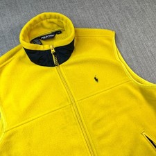 Polo Golf Ralph Lauren Vest Fleece Mens M VTG Polartec Yellow Golf Classic Retro
