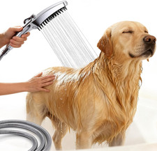 3 Mode Dog Shower Attachment with Pause Mode, Dog Shower Sprayer with 100 Inches