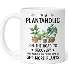 Plants Mugs Gift for Women - I'm A Plantaholic, Plant Mug for Plant Lovers,
