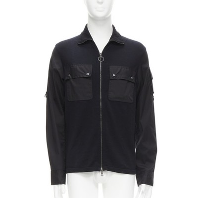 PRADA LINEA ROSSA black cotton utility pocket zip up  jacket IT50 L