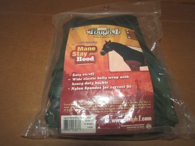 New Tough 1 Horse Mane Stay Hood Nylon Spandex Slinky Hood LARGE Hunter Green
