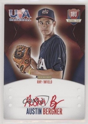 2014 USA Baseball Box Set 18U National Team Red Ink 2/25 Austin Bergner Auto a2v
