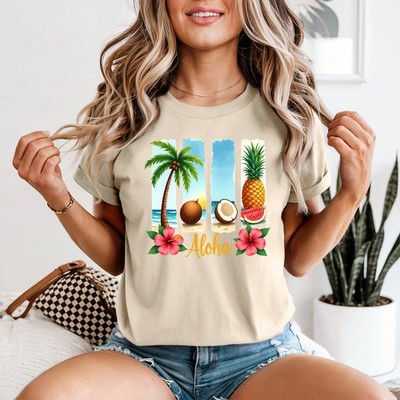 Aloha Damen T-Shirt Strand Urlaub Sommer Geschenk für Sie