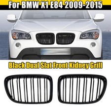 Sport Doppelsteg Kühlergrill Nieren Grill Glanz Schwarz Für BMW X1 E84 2009-2015
