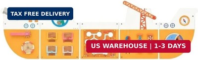 Wooden Ship Activity Wall Panel for Kids, Sensory Wall Toy, Activity C