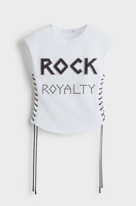 H&M x STELLA MCCARTNEY Lace-up studded top ROCK ROYALTY size MEDIUM - SOLD OUT!