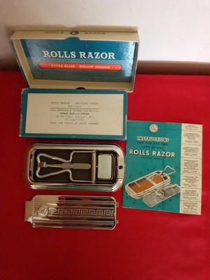 Antique 1920s Rolls Razor Super Blade Hollow Ground England  w/ Box Instructions