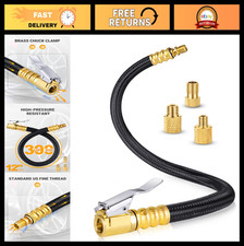 12" Tire Inflator Extension Tube Chuck Hose Adapter for Air Compressor, Presta
