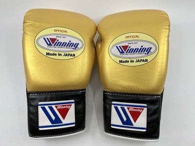 Winning Boxing Gloves 8oz Gold Black CO-MS-200 Lace-up Japan