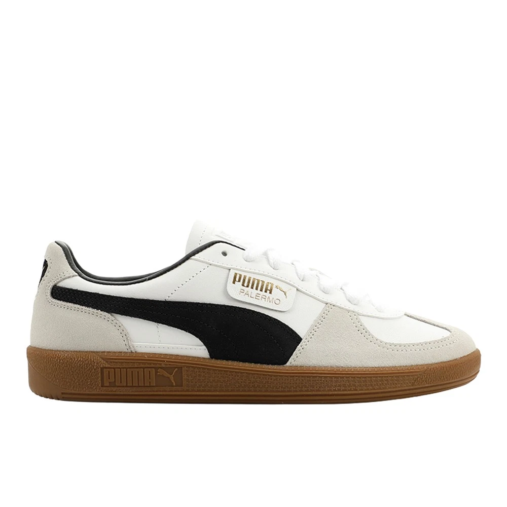 PUMA Palermo Leather Lace Up Womens White Sneakers Casual Shoes