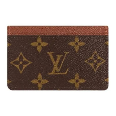 LOUIS VUITTON ケース ブラウン LOUIS VUITTON canvas card holder regular women's brown 4.3x0.2x2.7