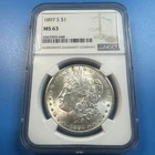 1897 S $1 Morgan Silver Dollar NGC MS 63 💥 Blast White Well Struck Coin💥(M284)