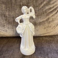 Vintage Parian Ware porcelain lady carrying flowers figurine. Read description