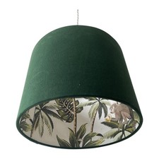 Lampshade Forest Green Natural Monkey Palm Tree Leaves Drum Light Shade 