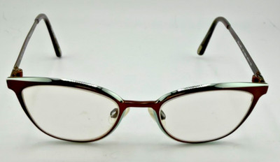 KLIIK DENMARK TITANIUM EYEGLASSES FRAMES ONLY M202 BROWN CAT EYE 46-17-135