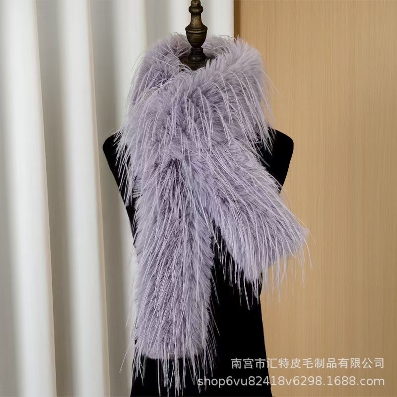 Scollo di pelliccia da donna, collo di pelliccia di volpe, sciarpa in finta pelliccia, da donna, invernale, con collo di pelliccia, caldo, sciarpa da donna
