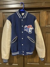 Chaqueta Letterman MEMPHIS STATE UNIVERSITY TIGERS, a presión completa, cuero, lana