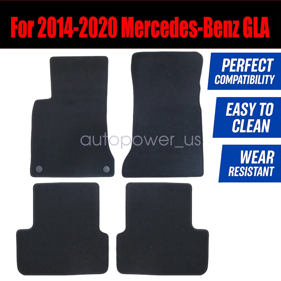 Alfombrillas de terciopelo delanteras y traseras AMG 2014-2020 para Mercedes-Benz GLA45 AMG Foto 3 de 4