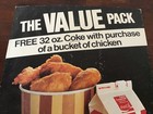 2 Vintage Coca Cola Cardboard  Advertising Signs ~ Bucket of Chicken / Pizza — photo 2