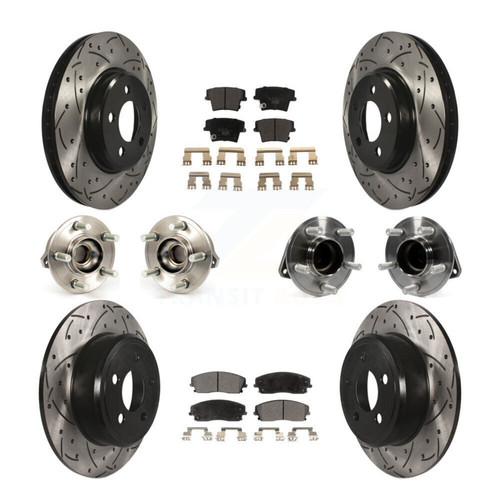 Front Rear Hub Bearing Coated Brake Rotor & Pad Kit (10Pc) For Dodge Charger 300 - Picture 1 of 8