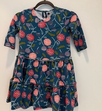 Tea Collection girl's size 7 short sleeve cotton floral dress