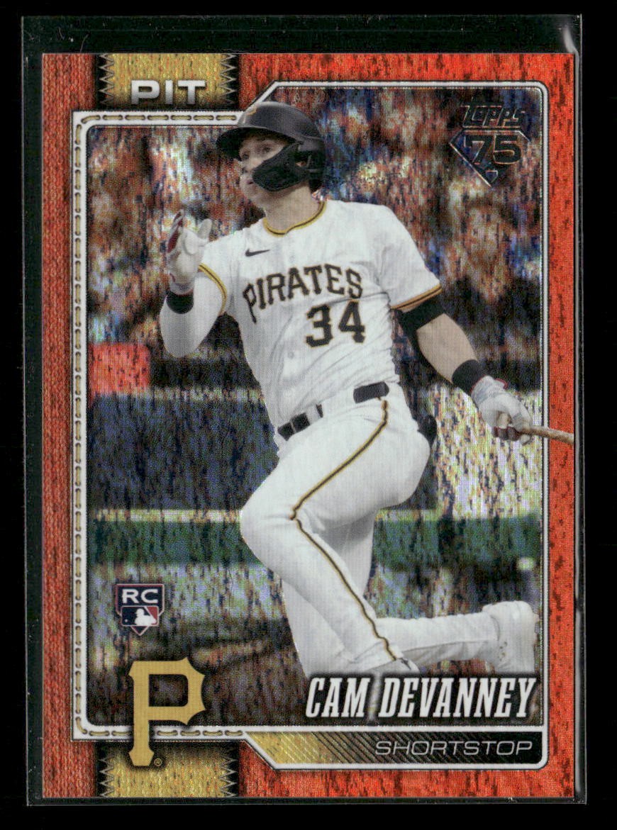 2026 Topps #268 Cam Devanney Orange Holo Foil Rookie #/25 Pittsburgh Pirates