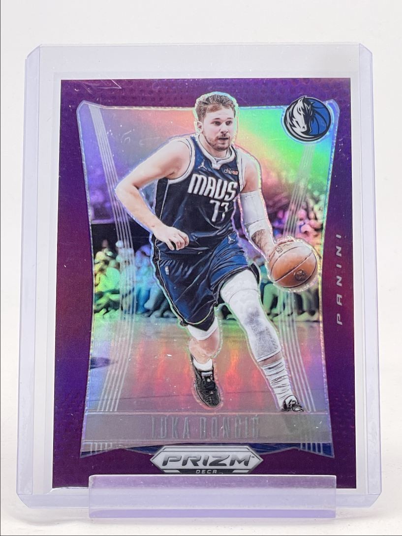 LUKA DONCIC 2023-24 PANINI PRIZM DECA BASKETBALL PURPLE MAVERICKS /99 Q5965