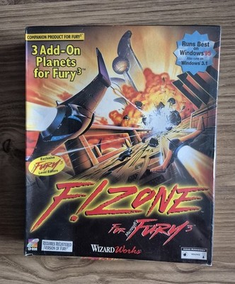 F! Zone For Microsoft Fury 3 Big Box Edition PC Sealed 1996 CD ROM Wizard Works