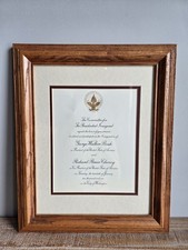 2001 Presidential Inaugural Commemorative Invitation Framed Bush Cheney
