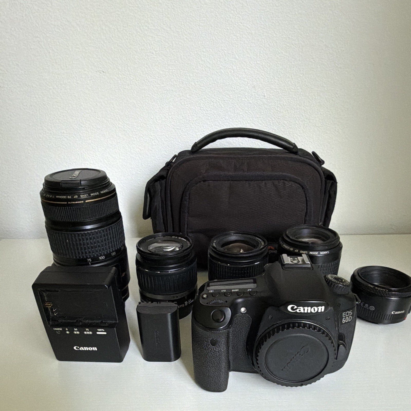 Canon EOS 60D Digital SLR Camera Body with Camera Lenses.