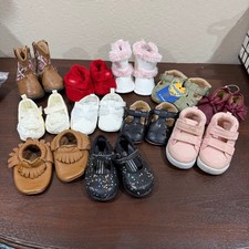 Kids Baby Toddler Shoes Lot 10 Pairs Boots Moccasins Mary Janes Sneakers