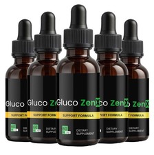 GlucoZenX Drops Official Gluco Zen , Liquid Natural Formula 5 Pack 