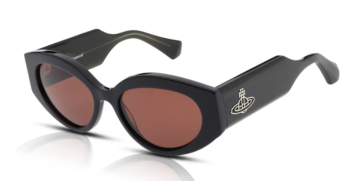 Vivienne Westwood Jackie Sunglasses Black/Brown UV Protection NEW/NWT!! Vivienne Westwood // Orange VW56102 Oval Sunglasses – VSP  main image 2