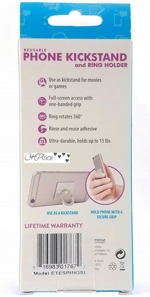 Emerge Technologies Reusable Phone Kickstand And Ring Holder 360 degrees - Image 2 of 4