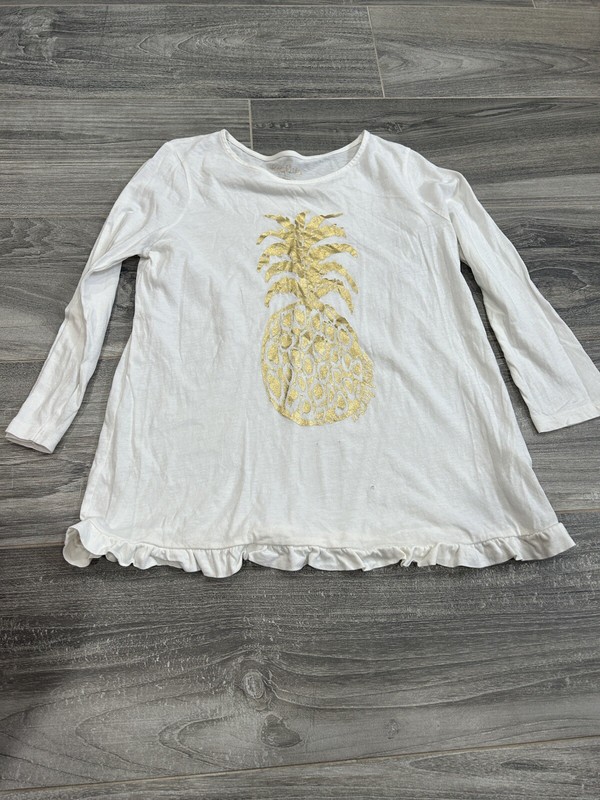 Girls Lilly Pulitzer 3/4 sleeve shirt size 12/14 white with gold palm tree