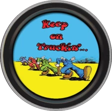 Stash Tins - R. Crumb - Keep On Trucking 3.5" Round Storage Container