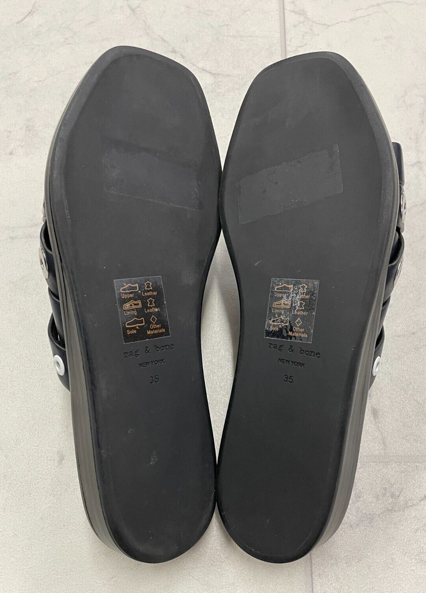 NIB $350 Rag & Bone Hartley Flat Sandal In Salute Grommet  display picture 3