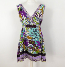 Joe Browns Bright Wrap Style Dress Size 12 Lace Embellishments Purple