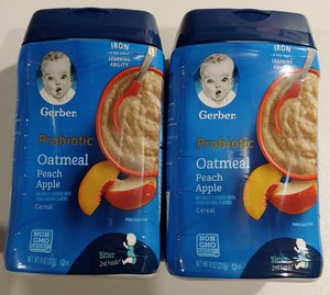 gerber probiotic oatmeal peach apple cereal