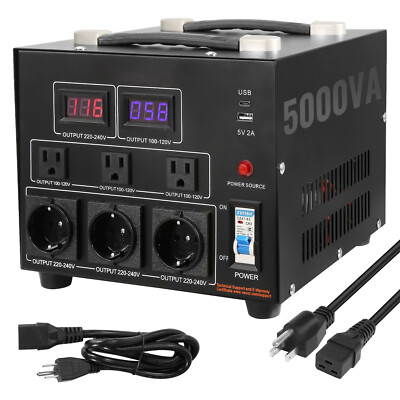 5000W Voltage Converter Transformer Step Up/Down 220V-110V /110V-220V CE
