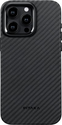 Pitaka MagEZ Pro 4 Aramid Case Hülle f. Apple iPhone 15 Pro - Schwarz/Grau Twill