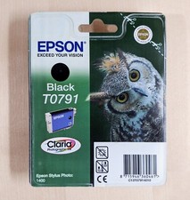 Genuine NEW Original Epson T0791 Black Ink Cartridge Owl for Stylus Photo 1400