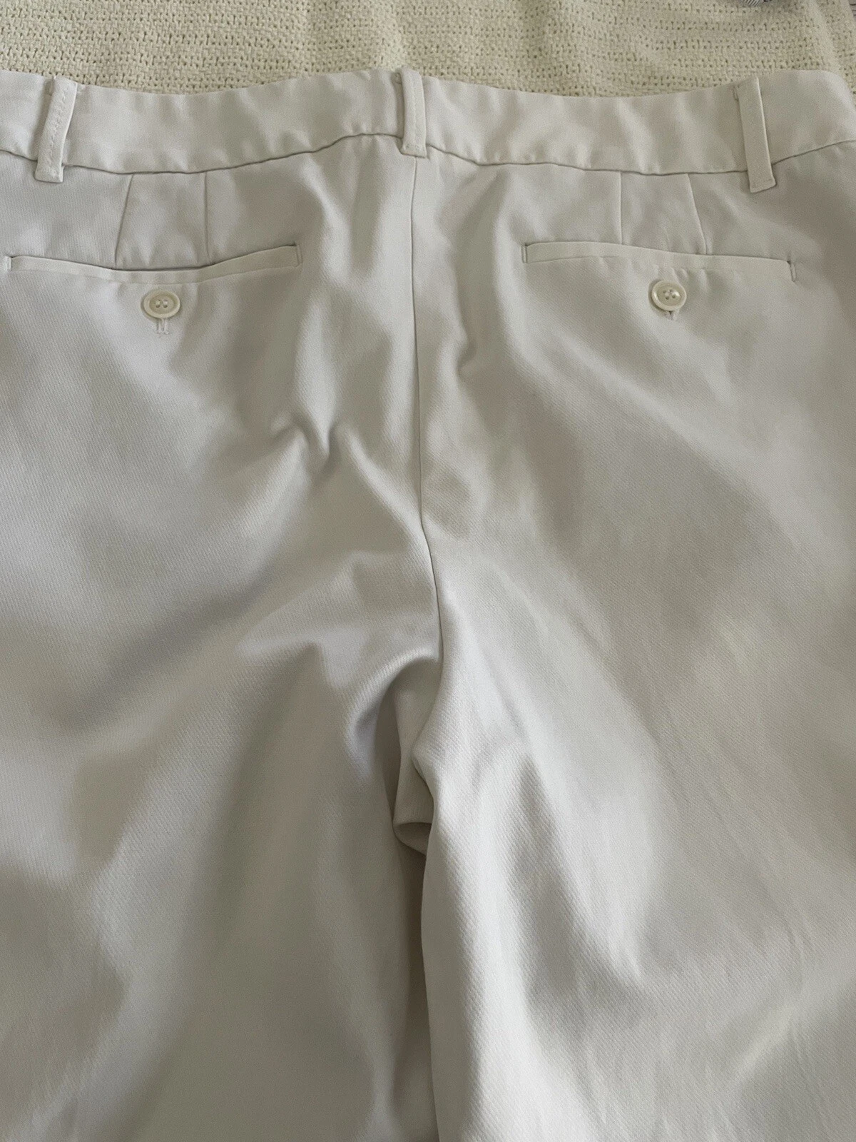 OFF WHITE Pantaloni eleganti chino Talbots Off White leggermente elasticizzati taglia 14 25 pollici cuciture interne usati in ottime condizioni