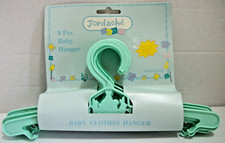 Vintage Jordache Baby Clothes Hangers 8 Piece Mint Green NEW OLD STOCK
