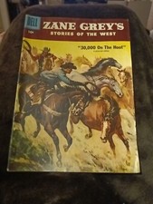 Zane Grey  s Stories Of The West 34 Dell Comics 1957 Silver Age Western Painted C
